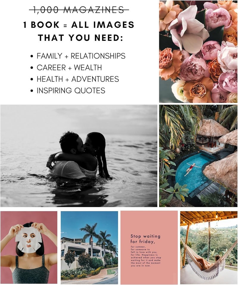 Lamare Vision Board Book - 1000+ Aesthetic Vision Board Images & Motivational Quotes, Vision Board Supplies, Vision Board Kit, Collage Book for Manifestation, Self Care & Goal Setting - Image 5